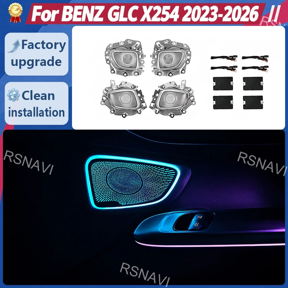 Illuminated Midrange Speaker Grilles for Mercedes4Benz GLC X254 2023-2026 Models Short Wheelbase Four-Door Vehicle Interior Trim