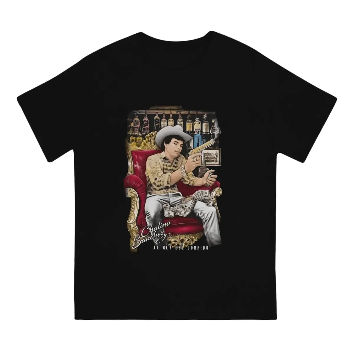 

Chalino Sanchez Creative Print TShirt for Men Luxury Life Singer Clothing Pure Cotton T Shirt Hip Hop Birthday Gifts Streetwear