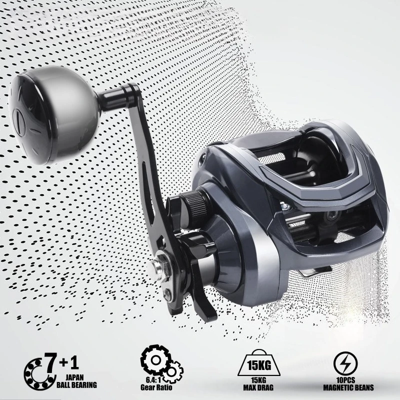 All‑Metal Heavy‑Duty Baitcasting Reel, Long‑Cast Magnetic Brake for Saltwater & Big‑Fish Lure Angling