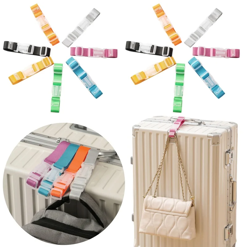 

Adjustable Luggage Straps Nylon Luggage Accessories Hanging Buckle Straps Suitcase Bag Straps Belt Lock Hooks Travel