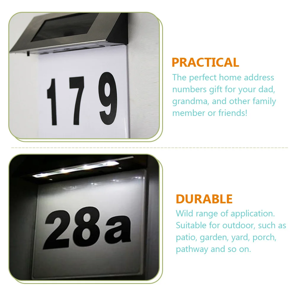 1 комплект, адресный знак, уличный номерной знак, солнечная лампа, лампа для сада, двора, крыльца, дорожки, солнечный настенный светильник