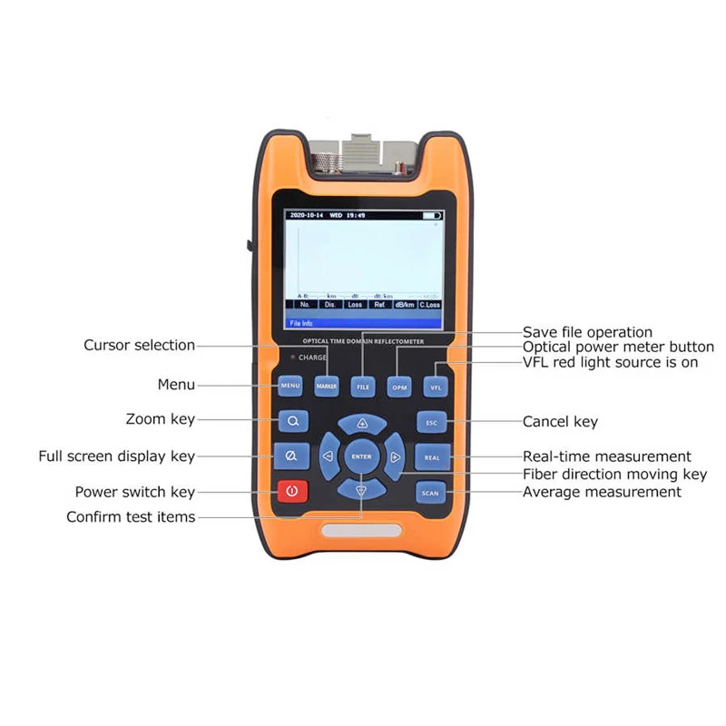 ZS1000-A Optical Time Domain Reflectometer OTDR VFL1mW 100km 32dB/30dB 1310±20mm 1550±20mm customized