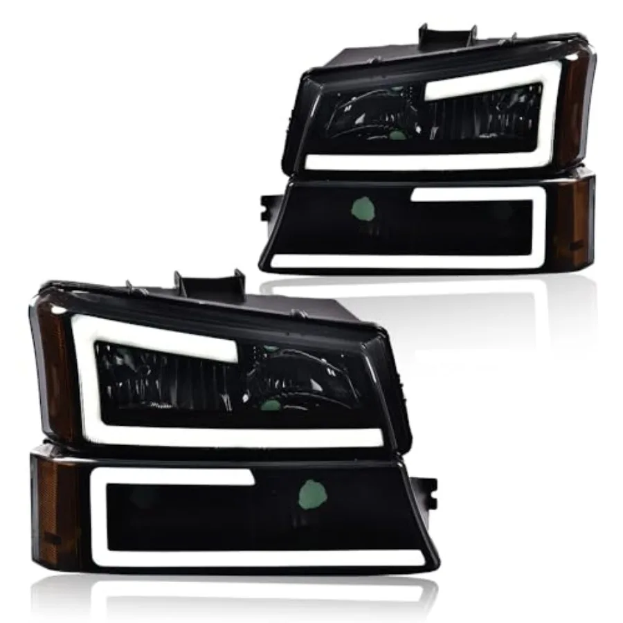 

LED DRL Headlight Assembly Compatible with Chevy Silverado 1500 2500 3500 HD Models 2003-2006 Fit Chevy Avalanche 1500 2500 03-