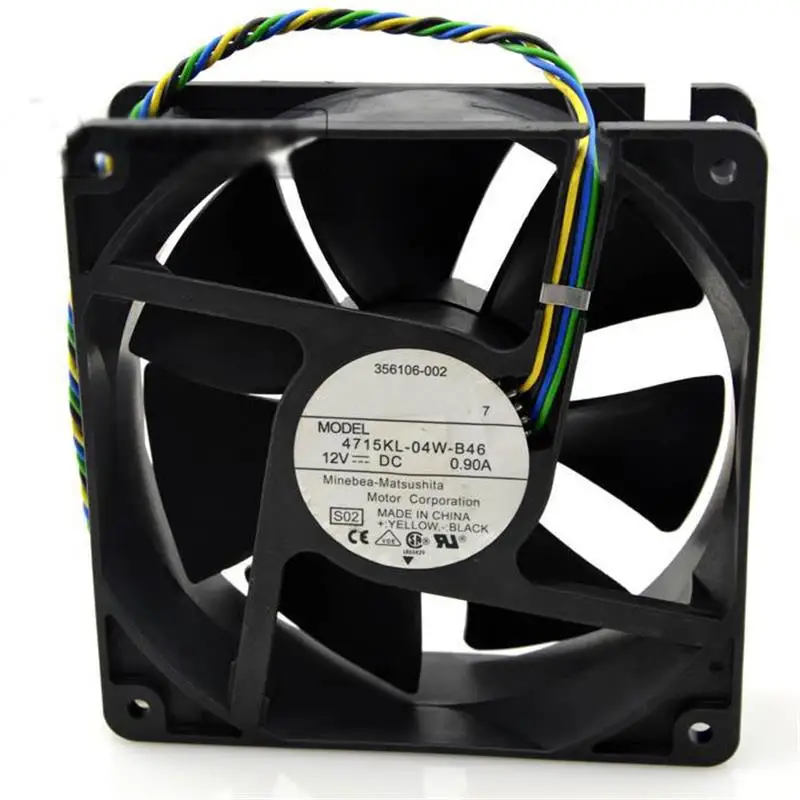 New For Original NMB 4715KL-04W-B46 12cm 12038 12V0.90A 4-wire PWM High Air Volume Fan