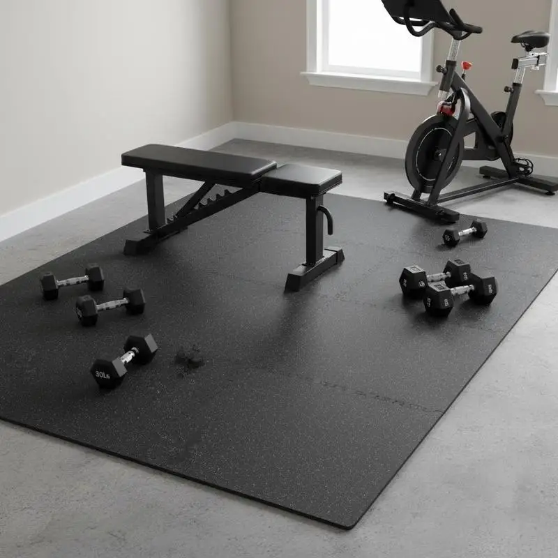 

EVA Interlocking Foam Floor Mats 24 x 24 x 0.56 in For Home Gym, Office, Fitness Room, Thickened 6 Pcs Puzzle Tiles 24 Sq Ft Exercise Flooring Heavy Duty Workout Cushioning Mat