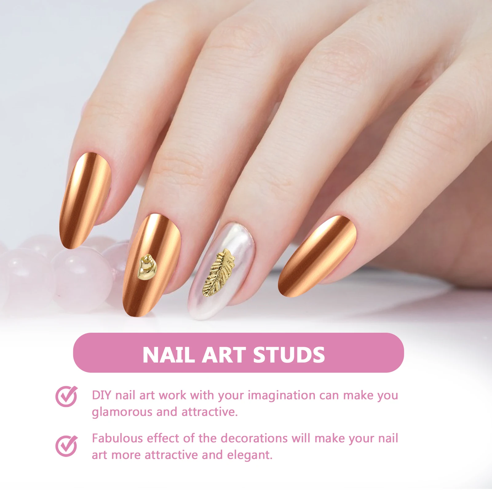 

1pc Alloy Patch Nail Art Studs 3D Metal Decorations DIY Design for Home Cell Phone Case Body Art Elegant Accessories Shell