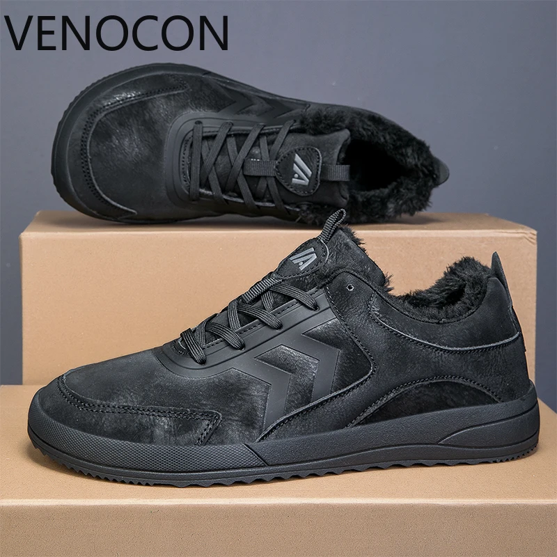 VENOCON Minimalist Wide ToeBox Feet Barefoot Thermal Fur Lining Winter Boots Shoes Men Women Sneakers Footwear Boots For Man