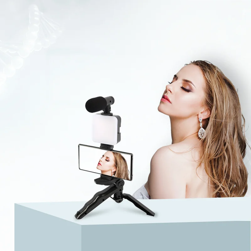 Portable Vlogging Kit Video Making Equipment with Tripod for SLR Camera for iPhone Android Smartphone Tiktok Youtube Photography