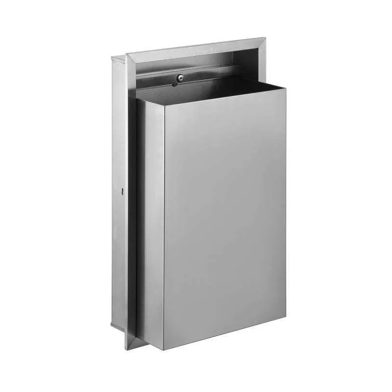 Modern Design Stainless Steel Bathroom Recessed Trash Can Wall Mounted Trash Can Toilet Paper Holder