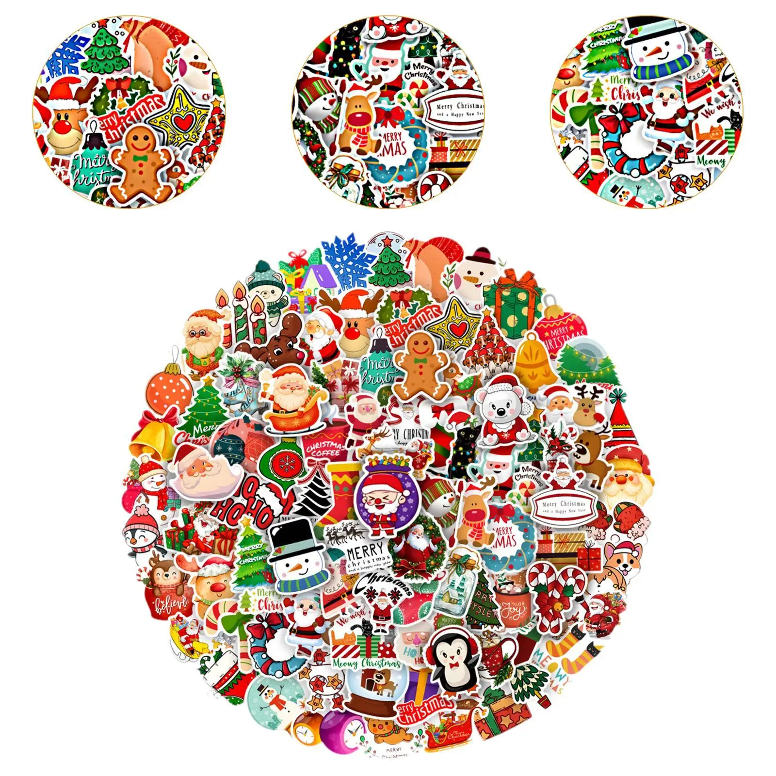 100x Christmas Holiday Stickers for Kids for Crafts Snowboard DIY Crafts image 5