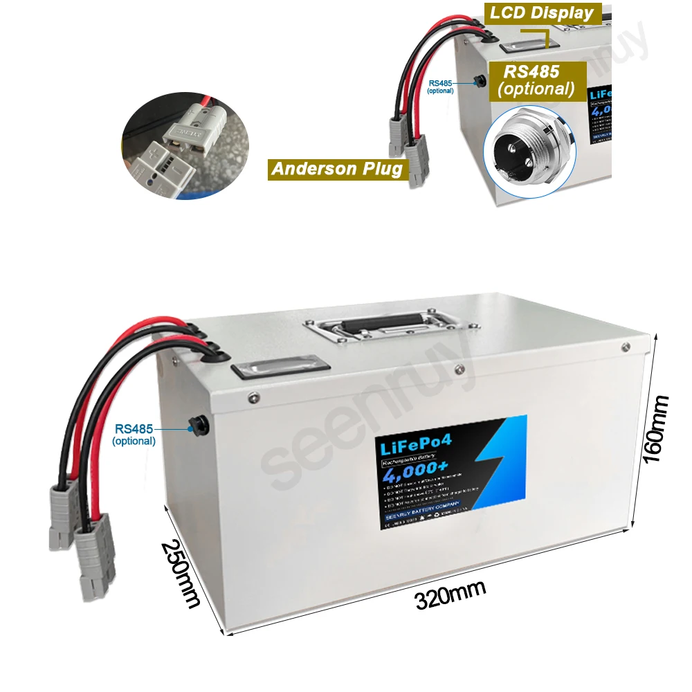 24v 100ah 120ah lifepo4 mit Ladegerät optional rs485 Lithium-Eisenphosphat-Batterie perfekt für Sensor geräte ev Roboter agv