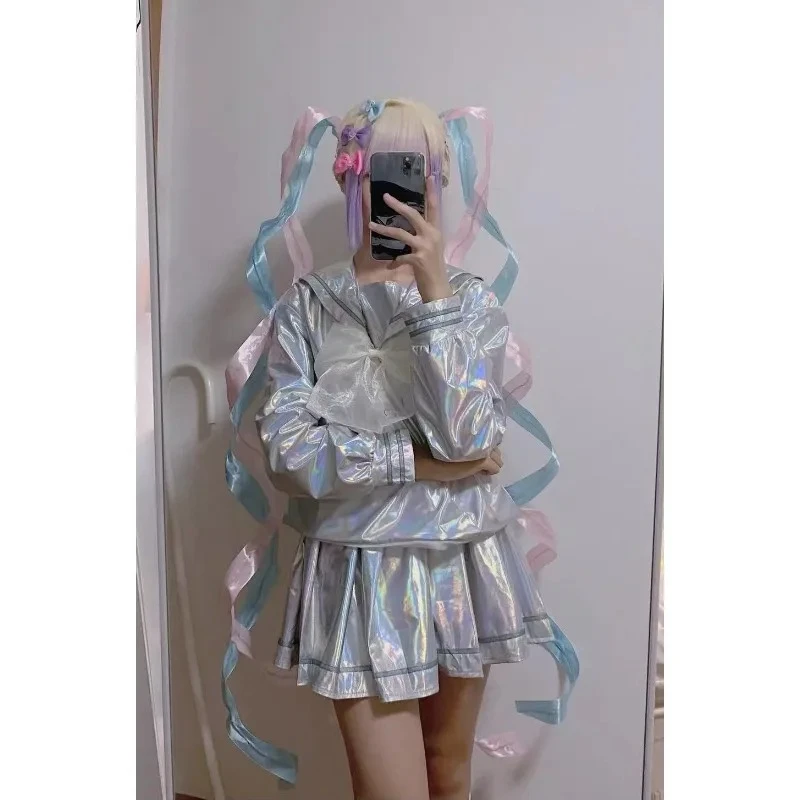 

Game Needy Girl Overdose Cosplay Costume Girl JK Uniform Leather Skirt Kawaii Sailor Suit