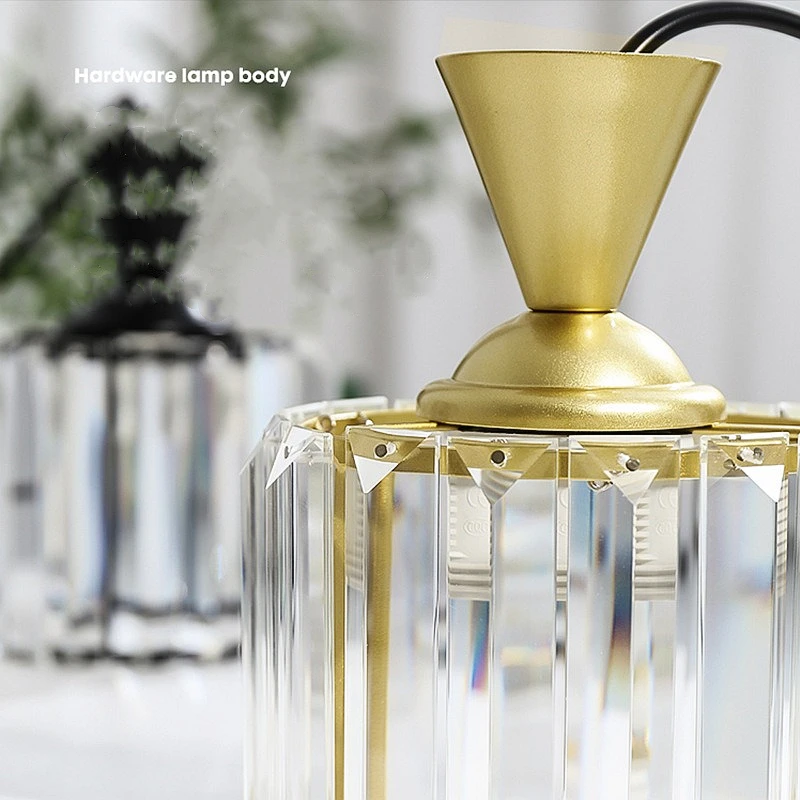 Nordic Metal Crystal Pendant Light LED Energy-saving Bedside Lamp Modern Simple Interior Decoration Background Lighting Fixture