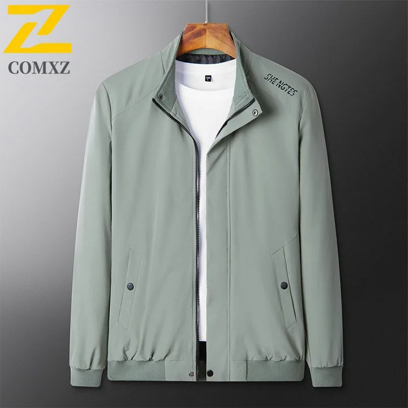 

COMXZ 2025 Spring Autumn Stand Collar Jacket Casual Korean Thin Coat Fashion Versatile Top