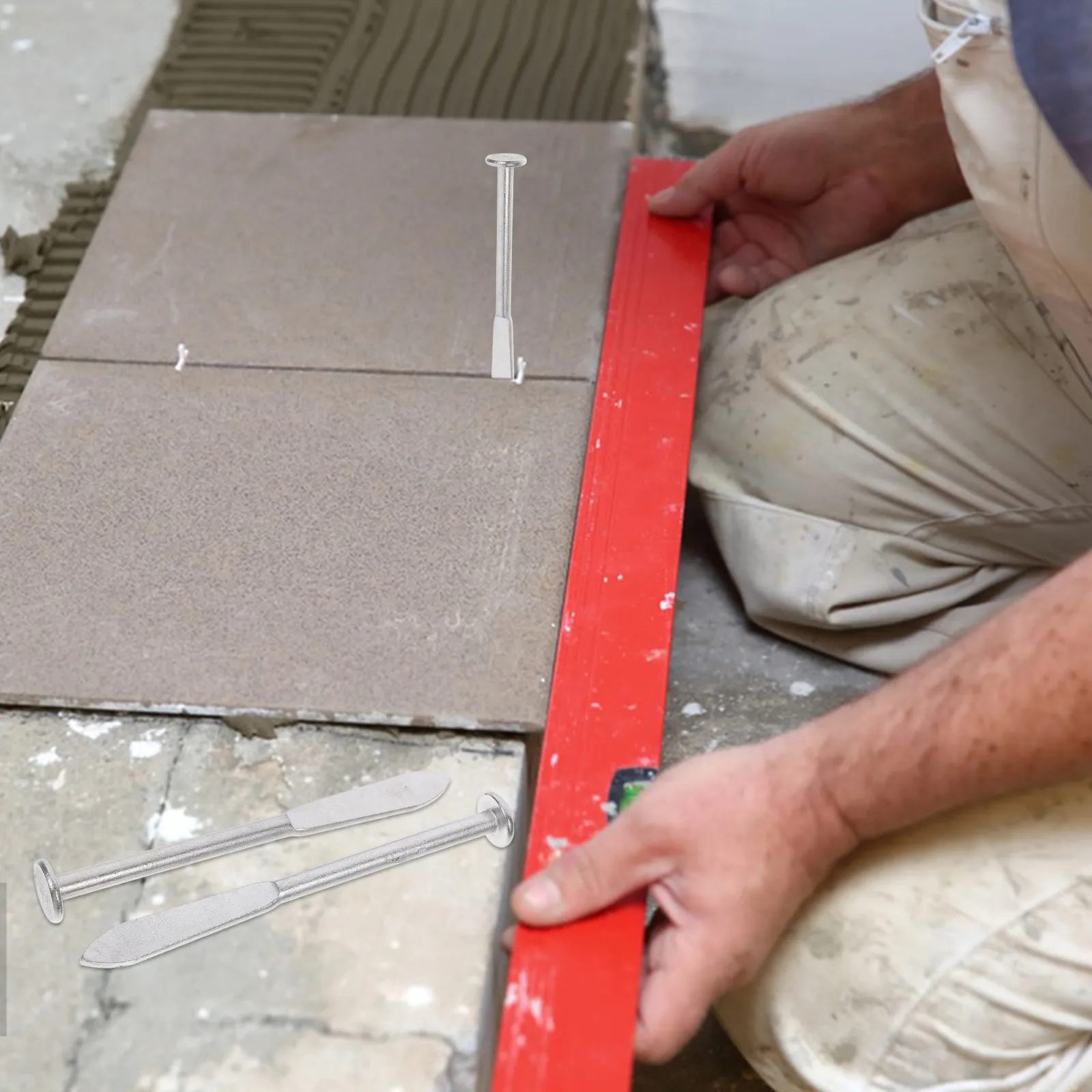 1Set Bricklayer's Layout Nails Steel Brickwork Alignment Tool for Accurate Masonry Leveling Brickie Line Markers Masonry Laying