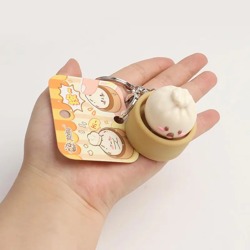 1/3Pcs Steamed Bun Slow Rebound Fidget Toy Soft Stress Relief Portable Anxiety Relief Keychain Pendant Gift