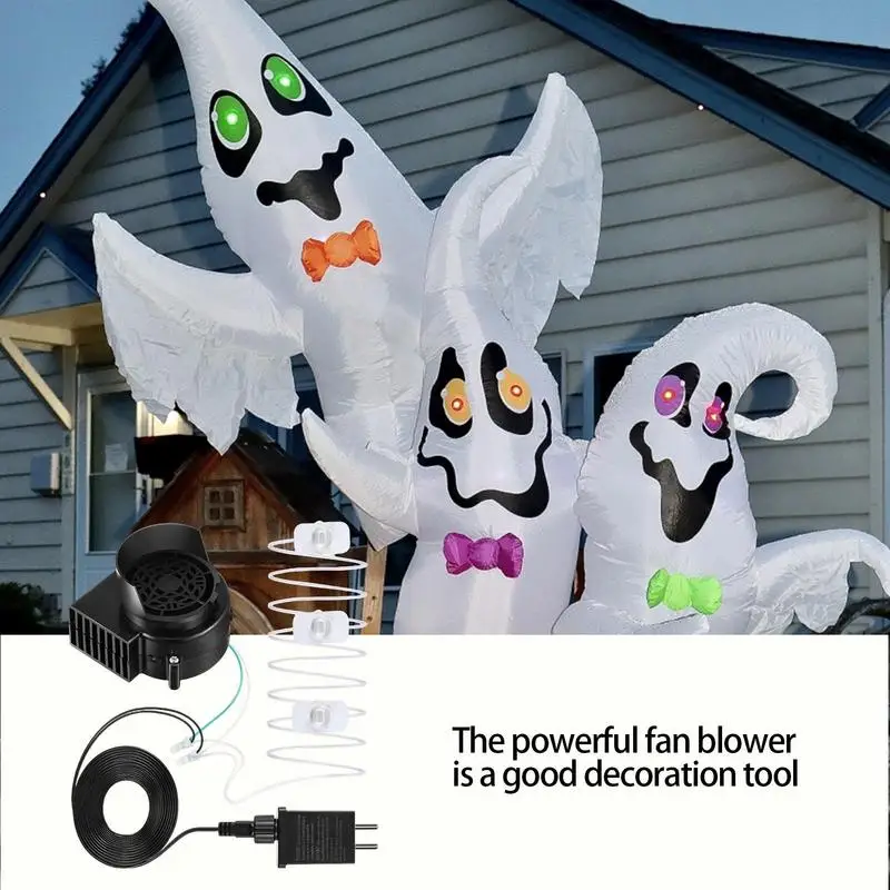 Replacement Fan Blower with 3 LED Light & 1.5A Adapter blowing inflatable equipment  for Christmas Halloween holidays