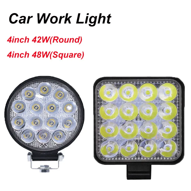 

Automotive auxiliary headlights 4X4 LED 50W spot light off-road LED work light 12V 24V suitable for truck pickup SUV