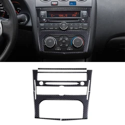 Radio Control Panel Decorative Cover Trim Sticker Decal for Altima 2008 2009 Carbon Fiber/ABS Car Interior Mouldings Accessories