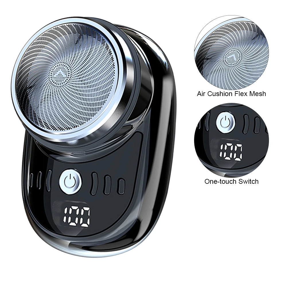 

Мужская мини-электробритва для путешествий с USB-зарядкой, цифровым дисплеем, для бритья лица и бороды, для использования в автомобиле и дома