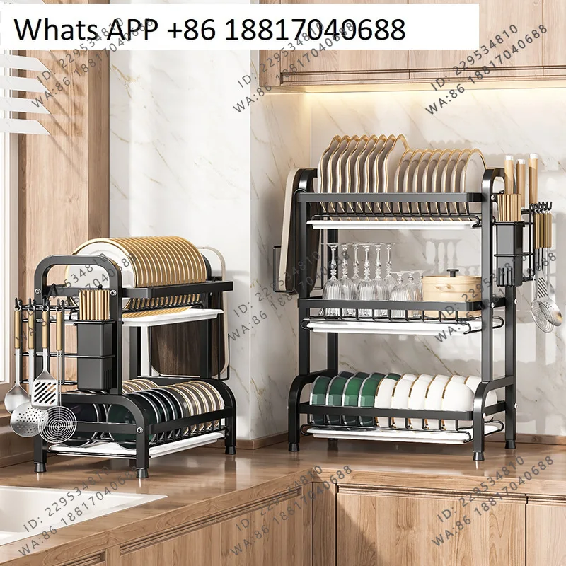 Kitchen rack, bowl storage rack, countertop drain rack, multi-functional bowl cabinet