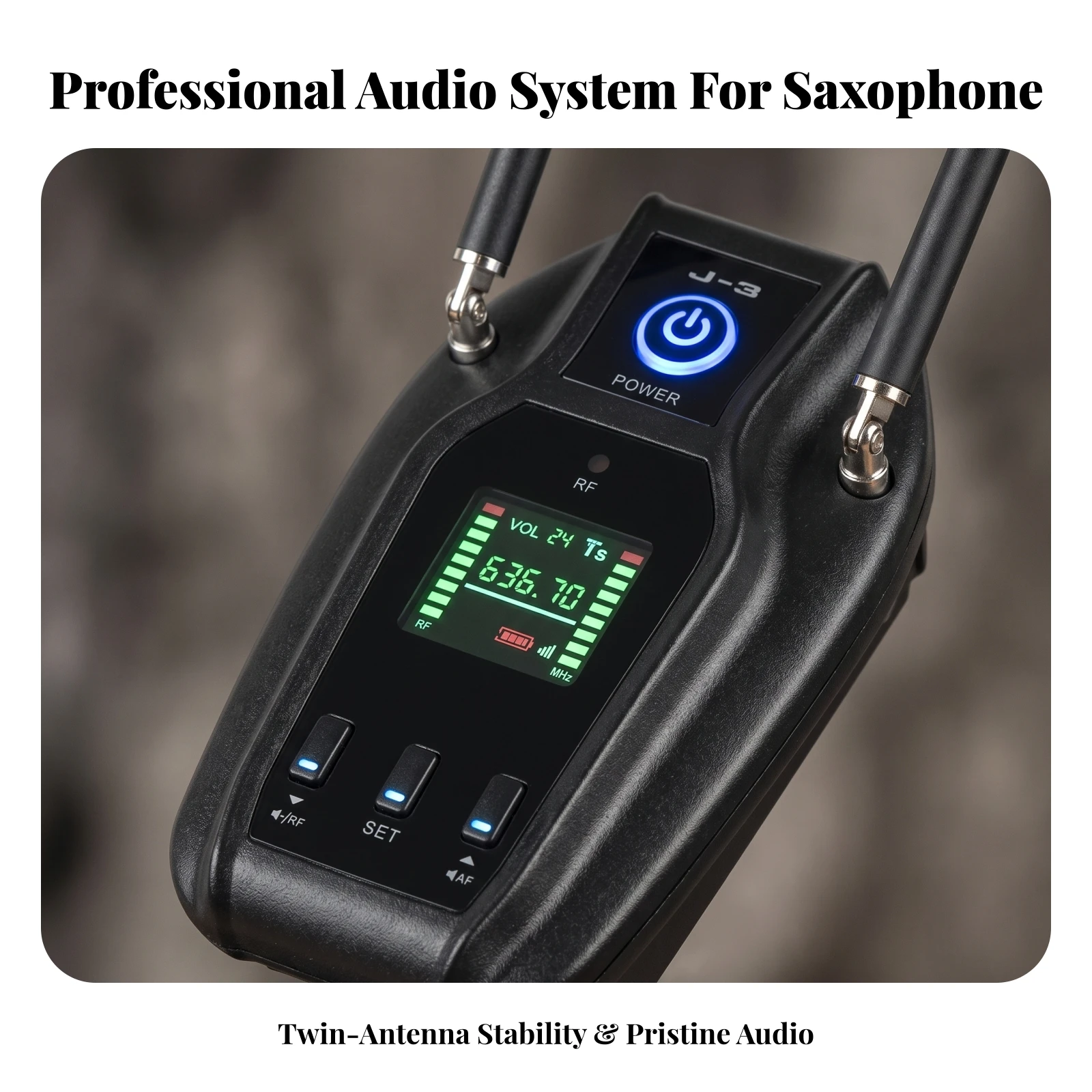 Wireless Saxophone Pickup System Portable Wireless Instrument Pickup Audio Equipment Low Latency Anti-Interference