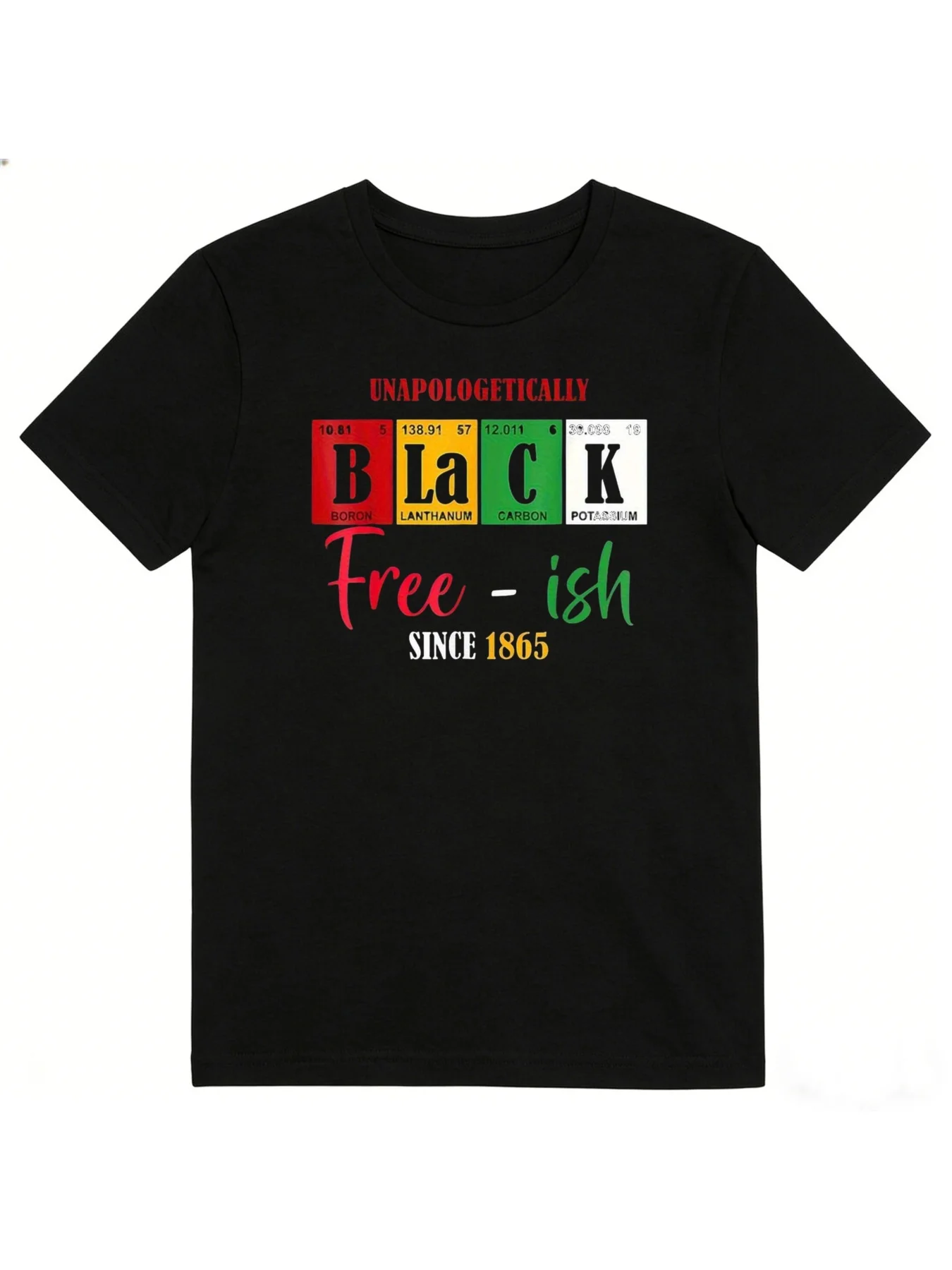 Juneteenth T Shirt Unapologetically Black & Free Ish Since 1865 Periodic Tab Pixian Ai 01