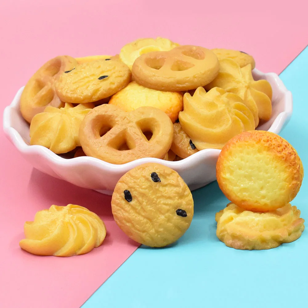 10 stücke Harz Simulation Kawaii Gefälschte Lebensmittel Miniatur Schokolade Cookies Für DIY Telefon Fall Dekoration Scrapbooking Handwerk Versorgung – Detail 2