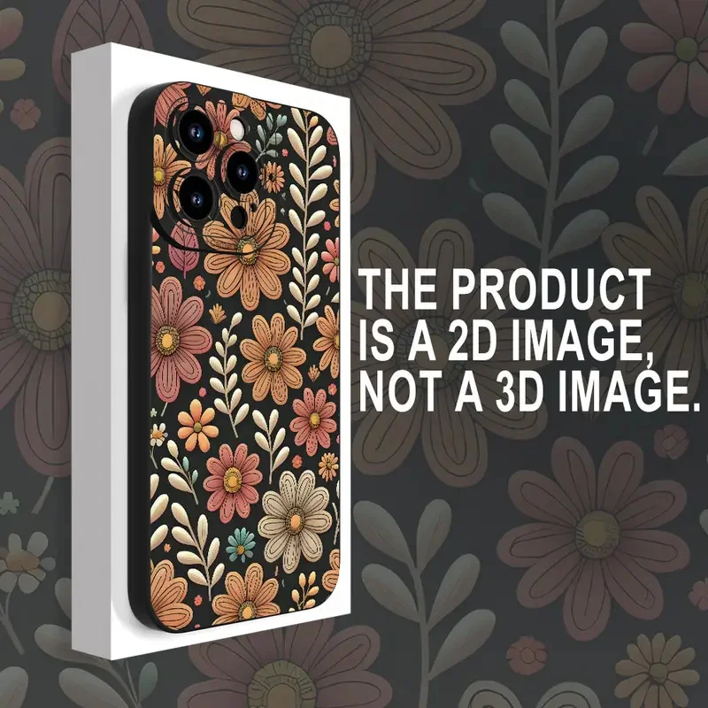 

Luxury Ins Flower Phone Case For iPhone 16 14 15 13 12 11 Pro Max X XR XS 7 8 15 16 SE 2020 Shockproof Silicone Soft TPU Cover