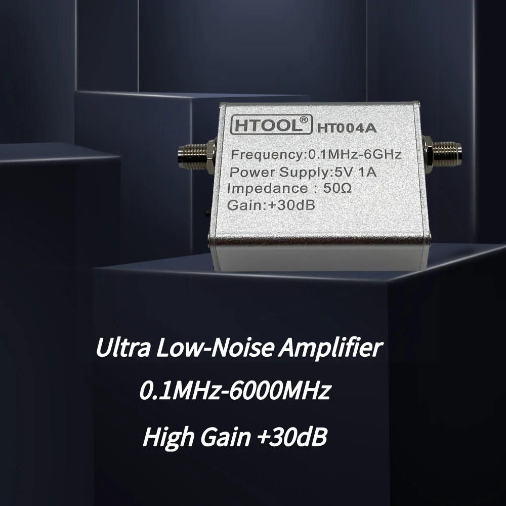 HT004A Battery 0.1MHz-6GHz Low Noise Amplifier 30dB High Gain LNA Amplifier for Shortwave,FM Radio,RF Power Preamplifier Module