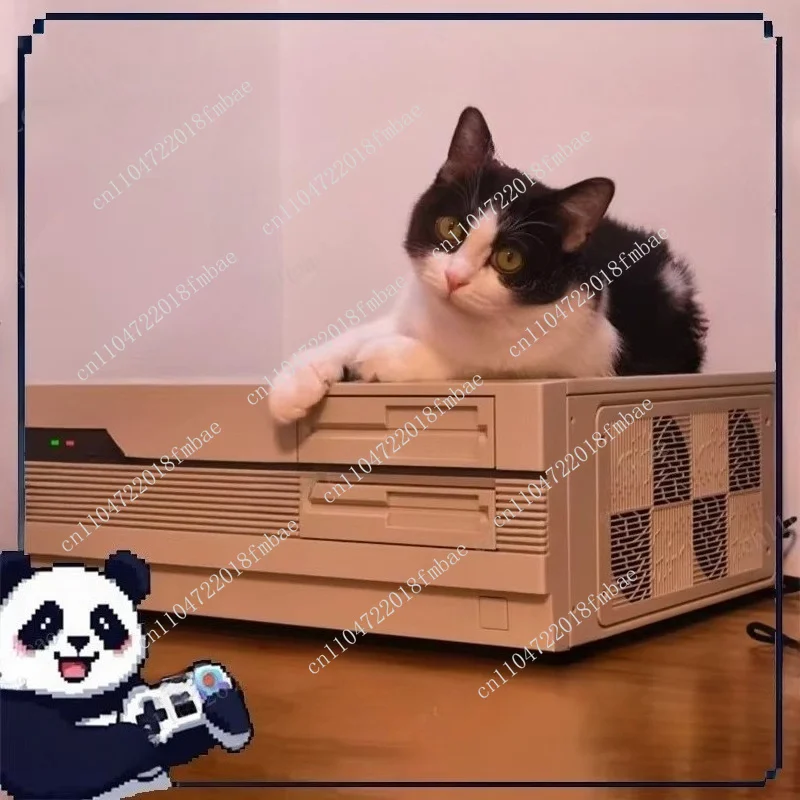 Retro Style ATX Horizontal PC Case, Insertable Optical Drive, Positive Pressure Design, Office & Game Host Chassis
