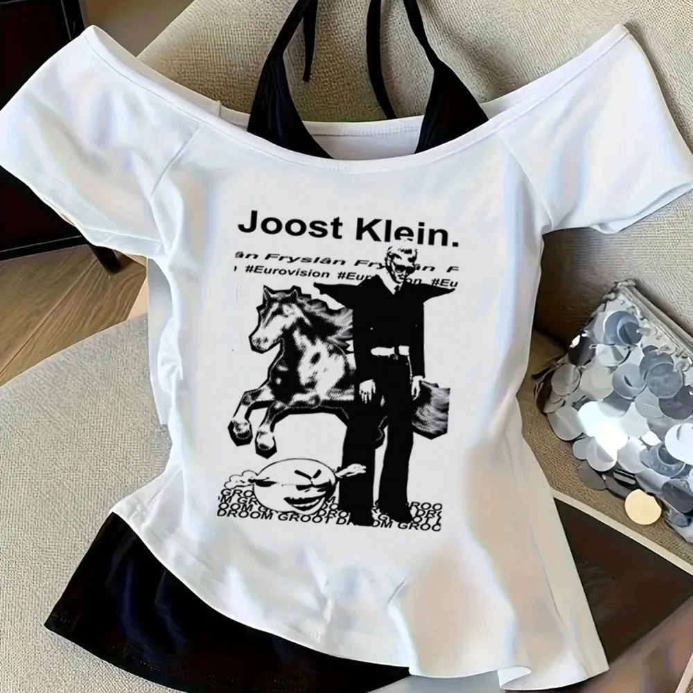 Joost Klein crop top ladies grunge y2k goth emo japanese tshirt graphic party goth korean fashion scene