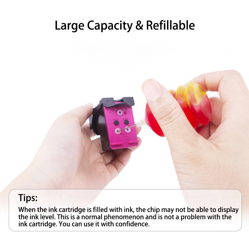 حبر قابل لإعادة الملء لطابعة HP Officejet ، خرطوشة XL ، J4500 ، J4524 ، J4535 ، J4540 ، J4550 ، J4580 ، J4585 ، J4640 ، J4680 ، J4680 ، J4680