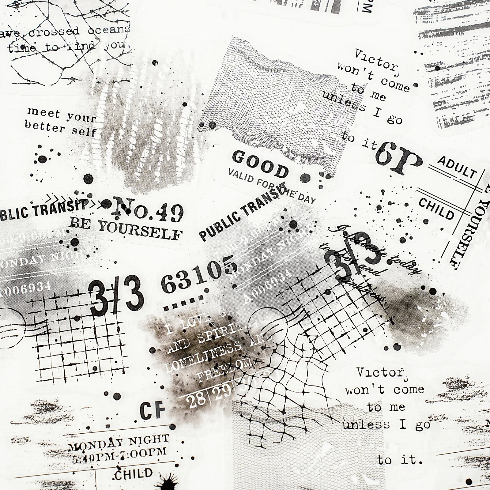 Etori Life Mist Shadow Residue Series ملصقات عتيقة بنمط الملصقات الإنجليزية للديكور على أجهزة الكمبيوتر المحمولة وحقائب الهواتف وحقائب السفر والدراجات وألبومات الصور وديكور قرطاسية الطلاب وملصقات الكتابة على الجدران #2