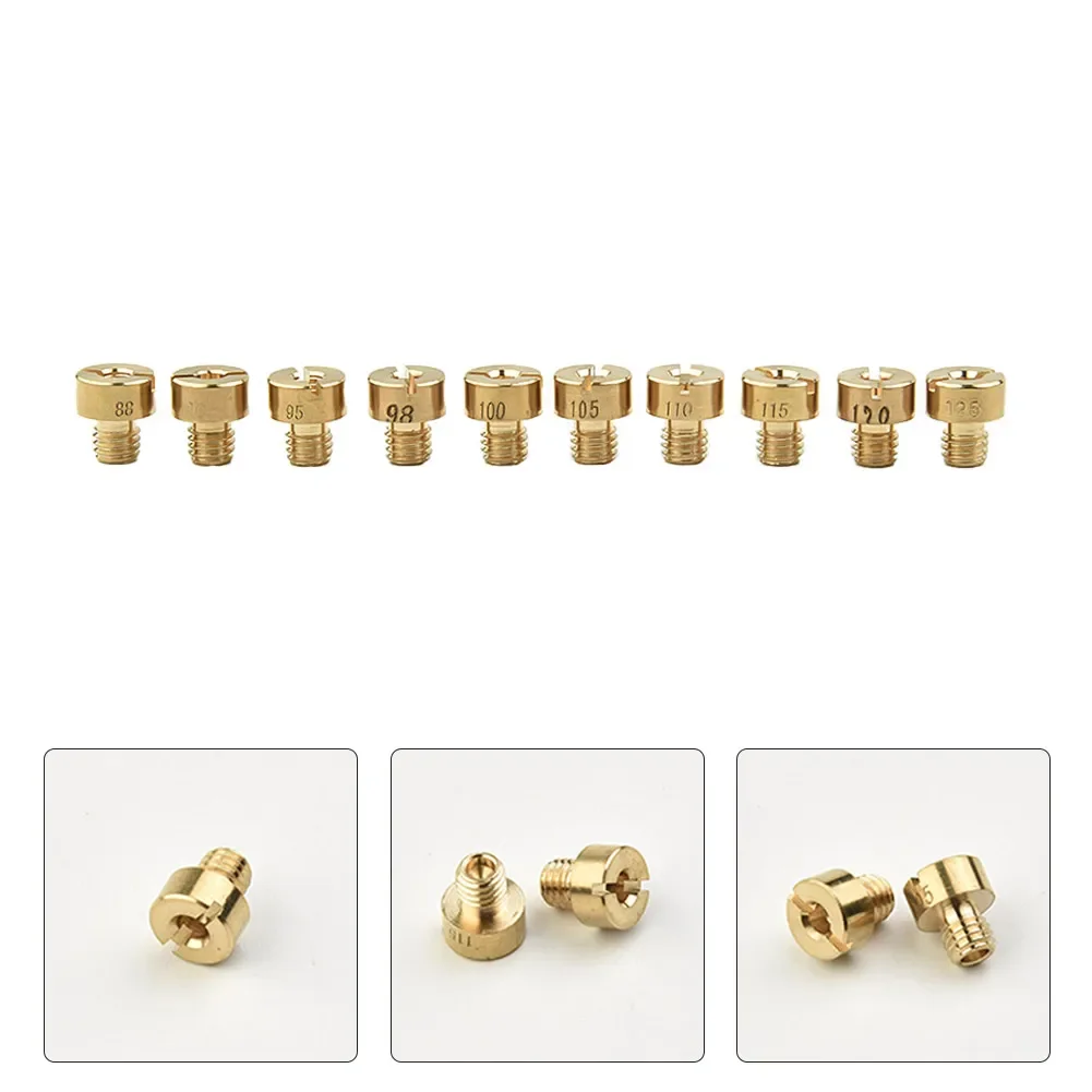 10pcs/Set Motorbike Main Jets M5x0.75mm For Mikuni Carburetor 125-200cc Engine Automobiles Motorcycles Replacement Parts