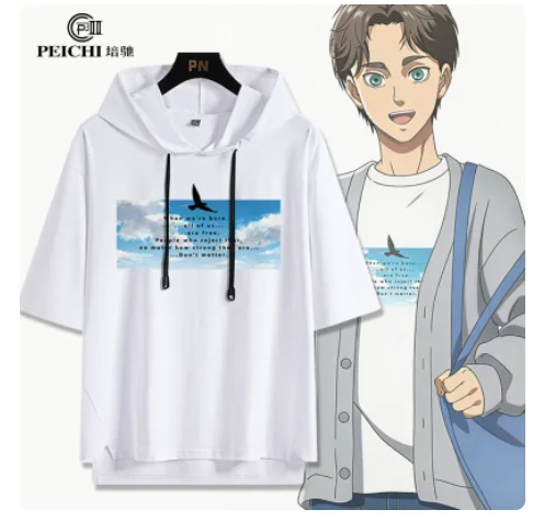 nouveau-t-shirt-a-capuche-a-manches-courtes-anime-l'attaque-des-titans-eren-jaeger-decontracte-ample-pour-etudiant-costume-de-cosplay-d'ete-pc
