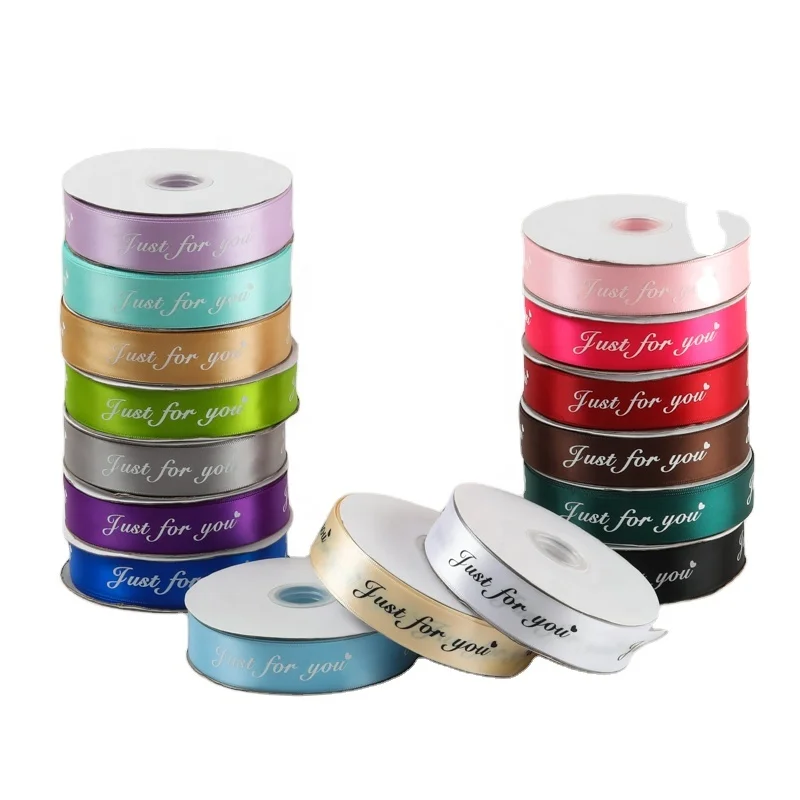 Ribbon customizationCustom printed polyester satin ribbon with white  logo