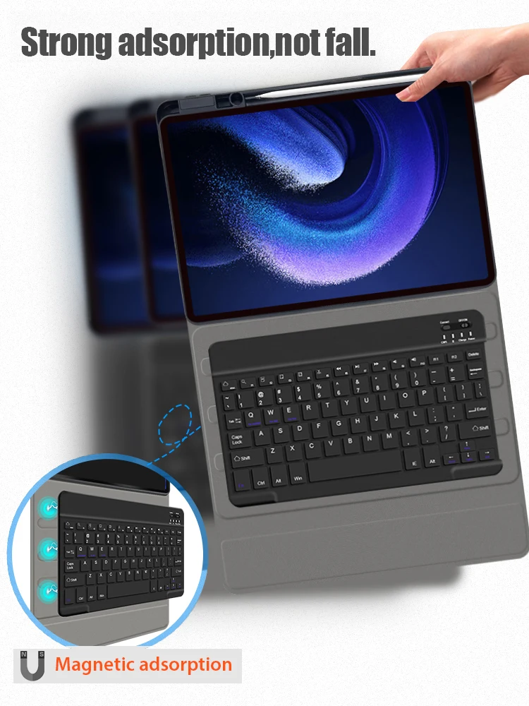 Imagem -04 - Capa de Couro Destacável Colorida para Lenovo Capa para Lenovo Tab P11 Gen Tablet Teclado sem Fio Doce Colorido 11.5in Tb350fu 350xc 2023