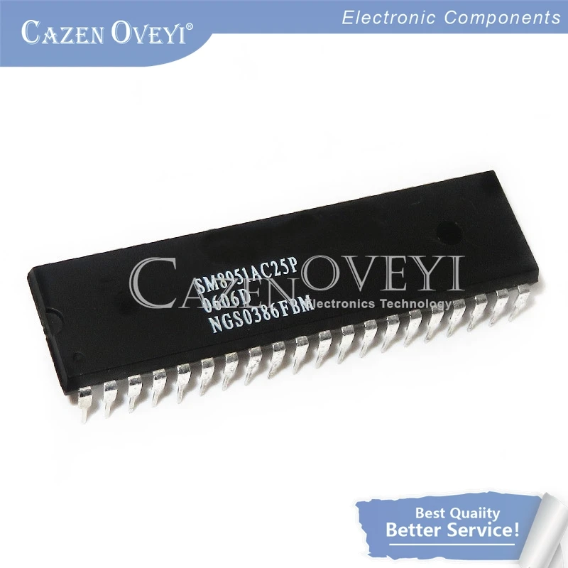 1-5pcs SM8952AC25PP SM8951AC25PP AT89S51-24PI JFC95101 KC89C72 M5L8085AP ICL7107 HD63C09P M82C55A-2 P80C321 DIP-40