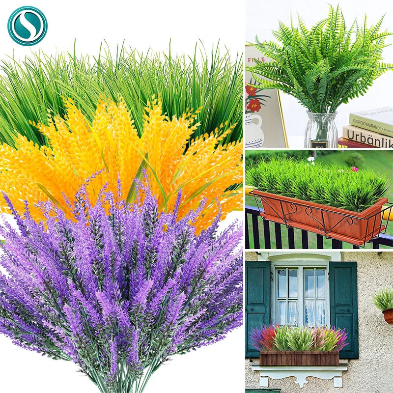 1 Bunch Provence Lavender Artificial Flowers Home Vase Decoration Grass Cereal Festive Decoration Fake Plant Flower Arrangement