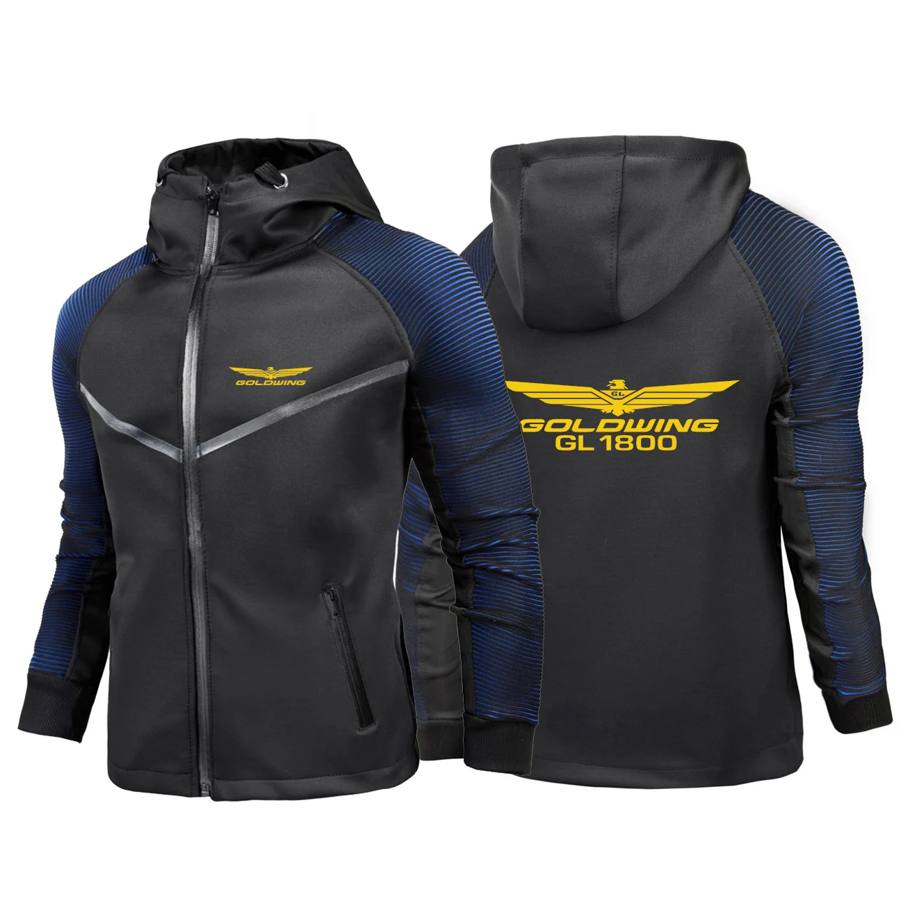 

2024 Men New Goldwing GL1800 Motorcycle Printing Custom Made Spliced Zipper Hoodie Jacket Cardigan Racing Suits Hoodies Tops