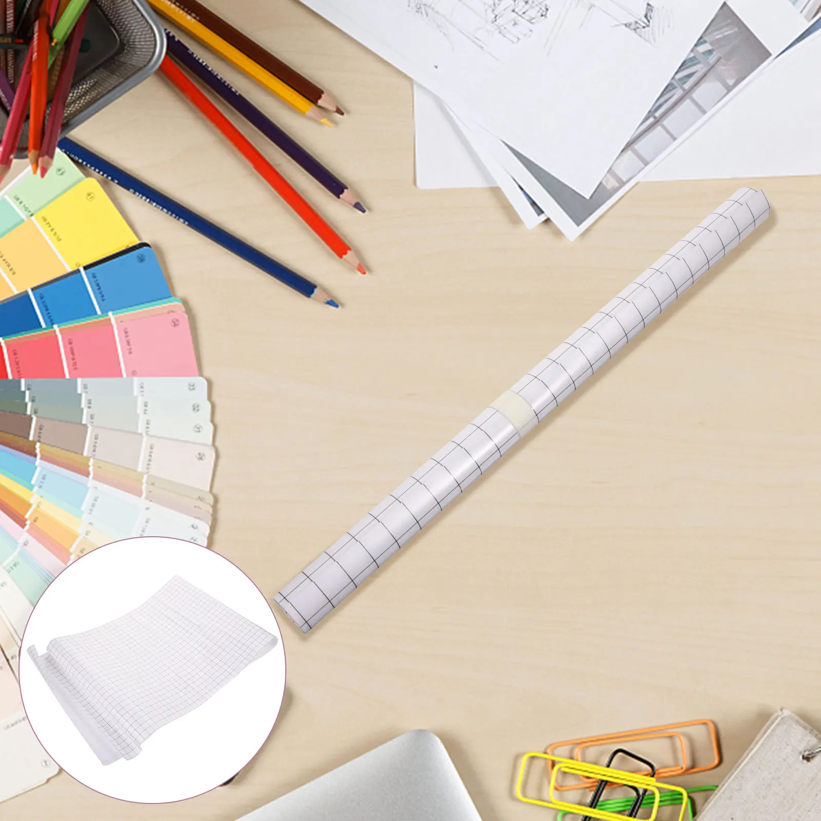 

1pcs 1 Roll Adhesive Tape Self-Adhesive Vinyl Film Heat Transfer Pvc Grid Membrane Diy Sticker Decal For Textiles Bags Caps