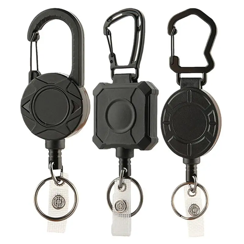 Porte-clés télescopique anti-perte, escalade en plein air, badge à UL, pince à câble métallique, multi-outils