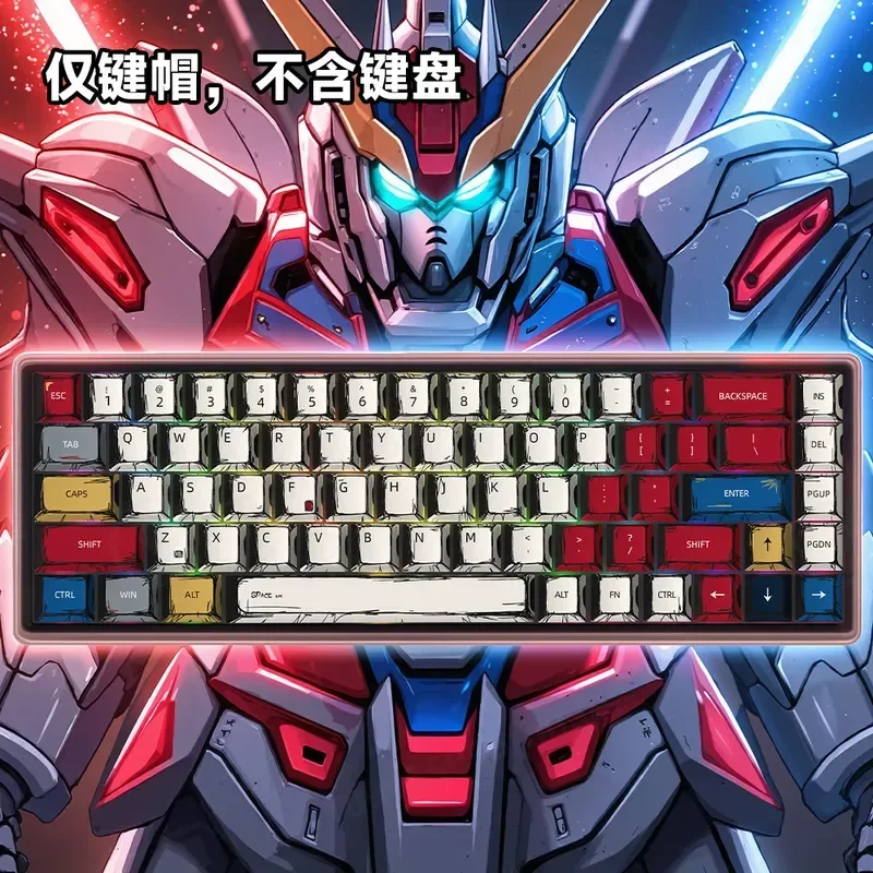Russian Layout PBT Mechanical Keyboard Keycaps Comic Style Mixed Backlight Side Engraved Light Transmitting Keys