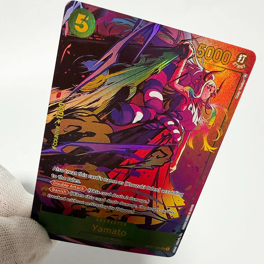 OP01‑121 Yamato SR Alt Art Land of Wano Double Attack English One Piece TCG Holographic Foil Collectible Trading Card