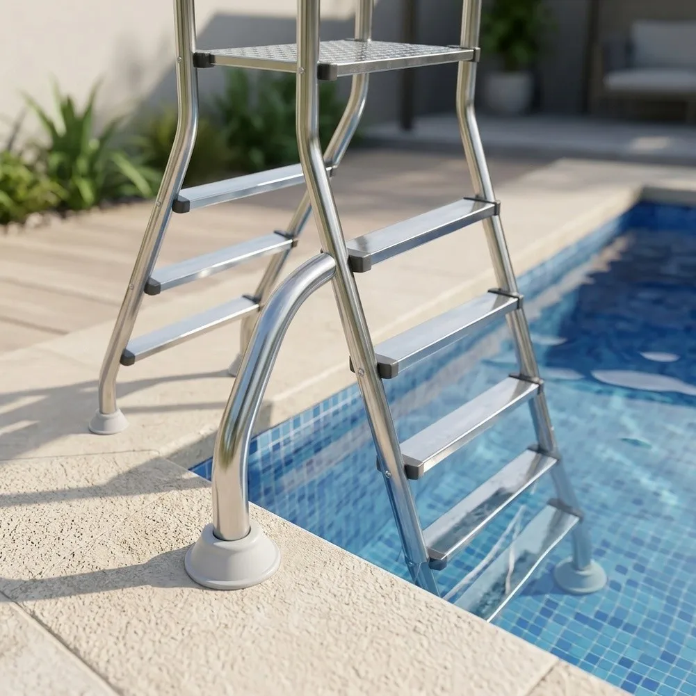 Two Rubber Buffer Hinge Feet for 43mm Pool Ladder Rails Deliver Consistent Performance Multiple Seasonal Usage Cycles