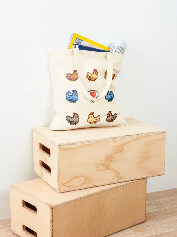 Stardew Valley Chickens Tote Bag حقائب للمتسوقين للنساء حقيبة قماش حقيبة تسوق للسيدات