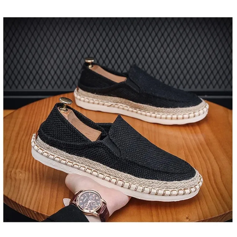 New Men's Fashion All-match Casual  Breathable Fisherman Canvas Men Loafers Shoes 2026 Spring and Summer