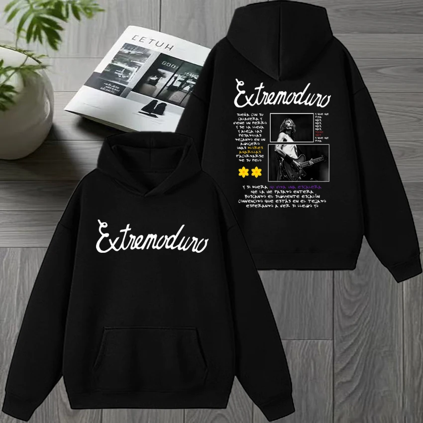 Extremoduro Tour 2026 Double Sided printed Winter Hoodies Unisex vintage hip hop streetwear Men women Fleece Casual pullovers