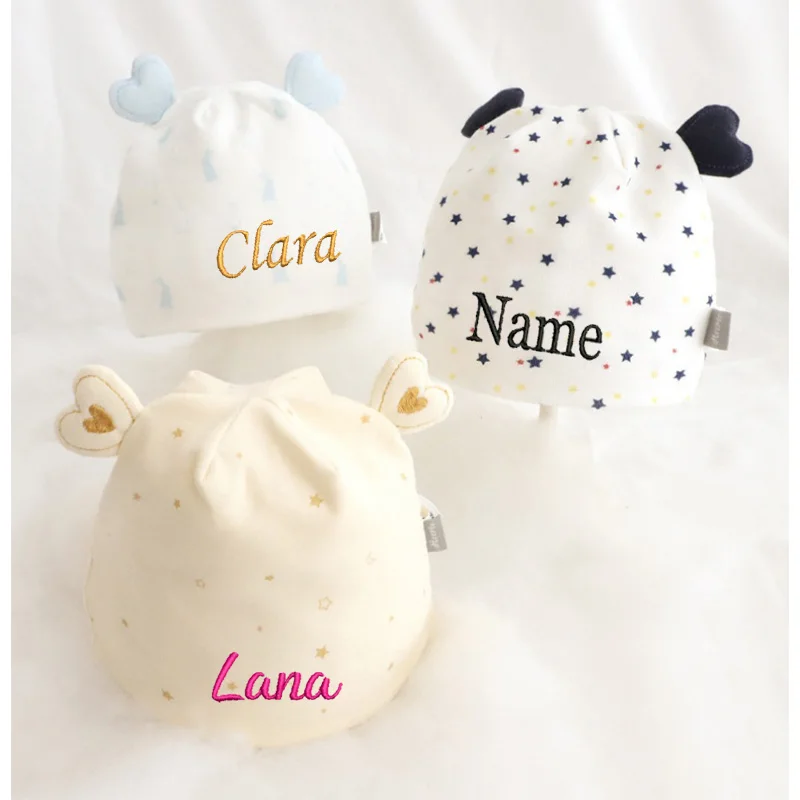 Personalized Embroidered Name Baby Girl Fetal Hat 0-3 Months Newborn Baby Gift Children Boy Hat Outdoor Travel Baby Hat